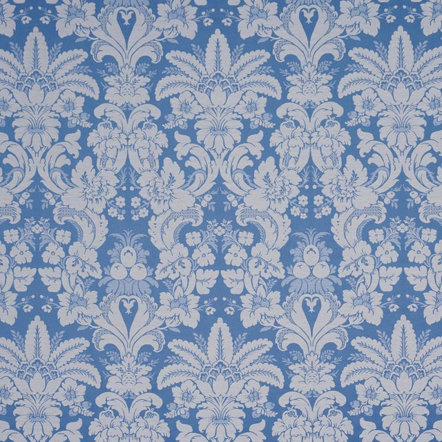 2020s Schumacher Kennedy Damask Fabric In Cobalt For Sale - Image 5 of 5