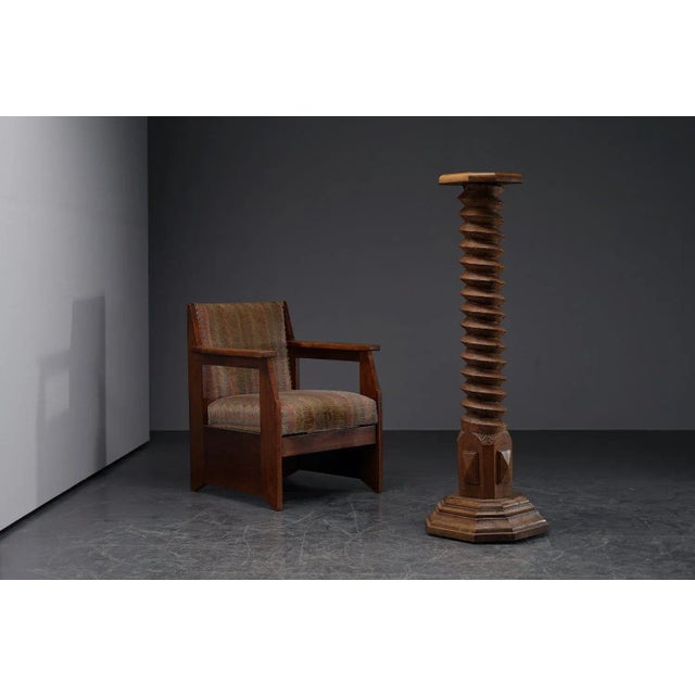 Brown Antique Twisted Pedestal, 1890s For Sale - Image 8 of 11