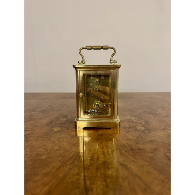 Antique Victorian Brass Carriage Clock, 1880 For Sale - Image 3 of 5