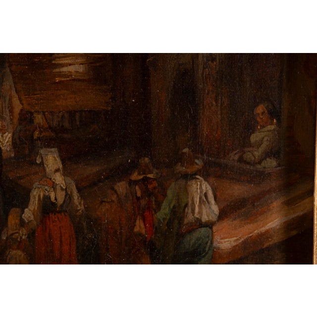 François Bonnet, Street Scene Beneath an Archway, 1848, Oil on Canvas For Sale - Image 7 of 17