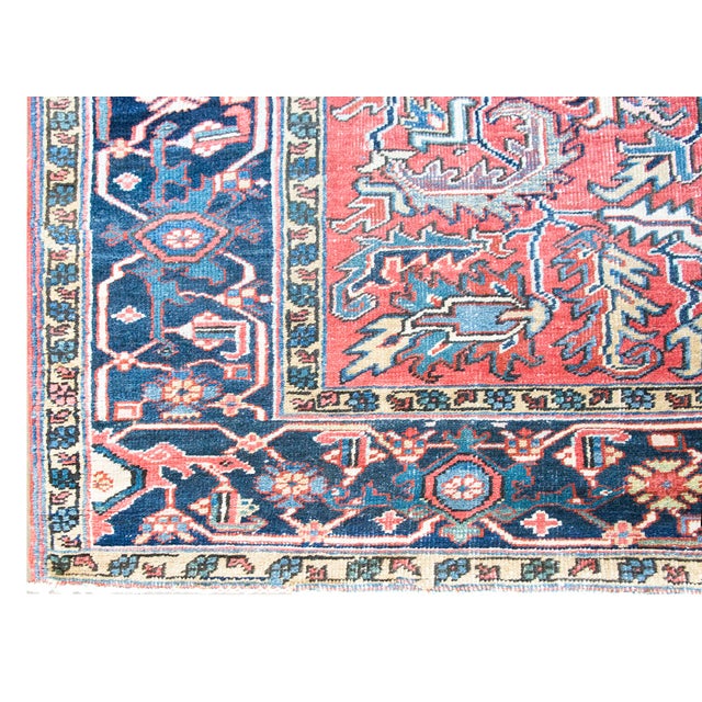 Early 20th Century Persian Heriz Rug For Sale - Image 12 of 14