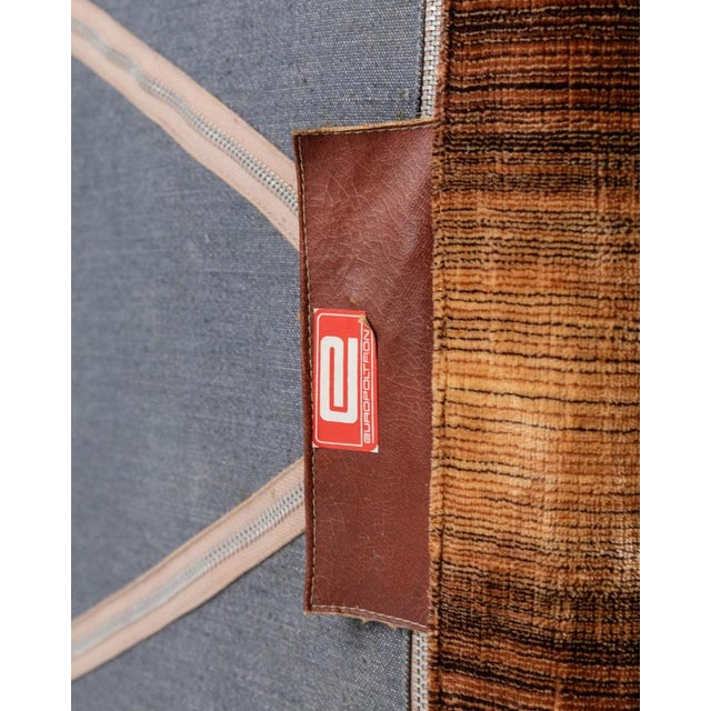 Vintage Space Age Armchair in Striped Velvet Brown by Europoltrona, Italy, 1970s For Sale - Image 10 of 15