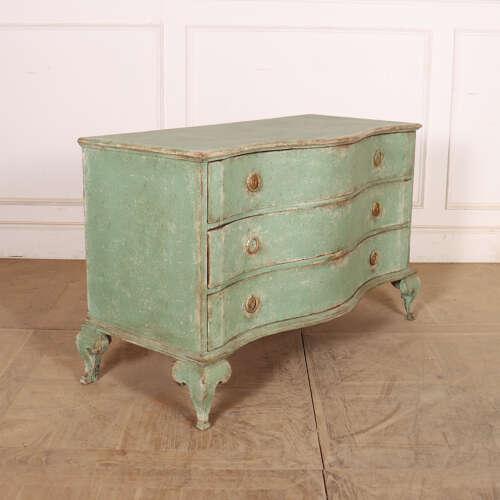 Wood Danish Serpentine Front Chest of Drawers For Sale - Image 7 of 13