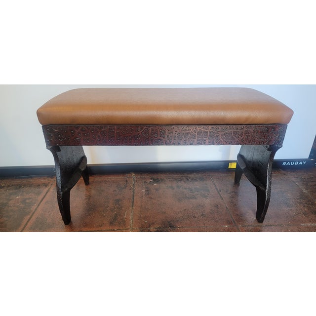 1920s Spanish Revival Textured Bench For Sale - Image 4 of 7