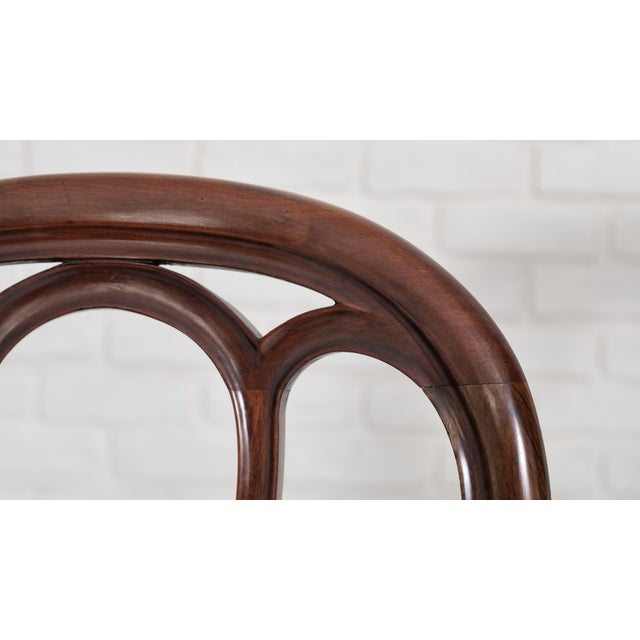 Isabelline Style Side Chairs in Dark Brown Mahogany with Upholstered Seats, 1970s, Set of 2 For Sale - Image 4 of 12