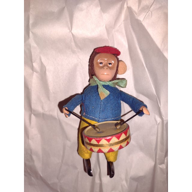 1920's Schuco Wind Up Drummer Monkey Toy Germany - With Key. These toys were hand crafted at this time. This monkey is...