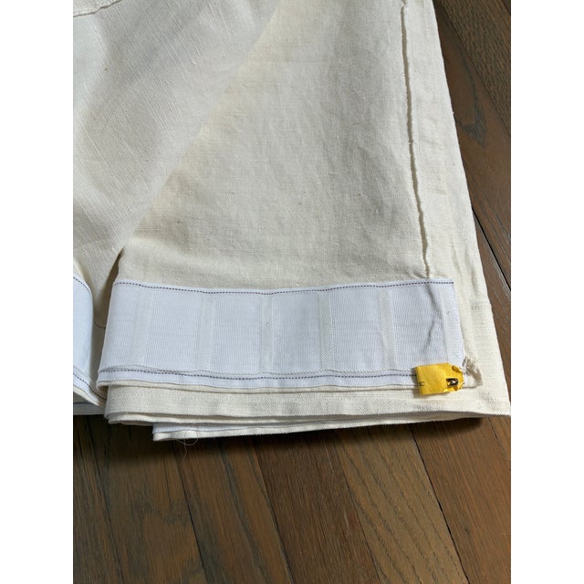 French Set/Pair of Vintage French Linen Curtain Panels For Sale - Image 3 of 4