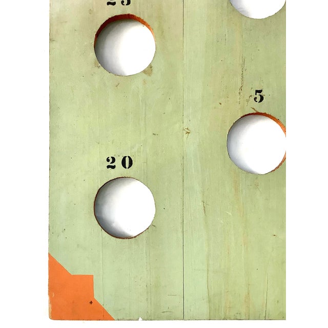 Vintage Wood Green/Orange Game Board For Sale - Image 4 of 6