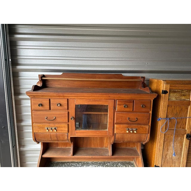 1920s Bakers Rack W/Multiple Compartments and Tin Surface For Sale - Image 9 of 10