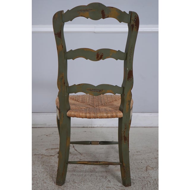 French Country Woven Seat Ladder Back Chair For Sale - Image 4 of 18