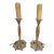 Pair of 1920s Art Deco Bronze Candle Lamps Skyscraper Base, Nickel & Gold Plated For Sale