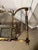 Metal Vintage Hollywood Regency Neoclassical Gilt Rolling Iron Glass Bar Cart Trolley For Sale - Image 7 of 12