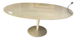 1950s Mid Century Oval Tulip Table in Marble - In the Style of Eero Saarinen & Knoll International