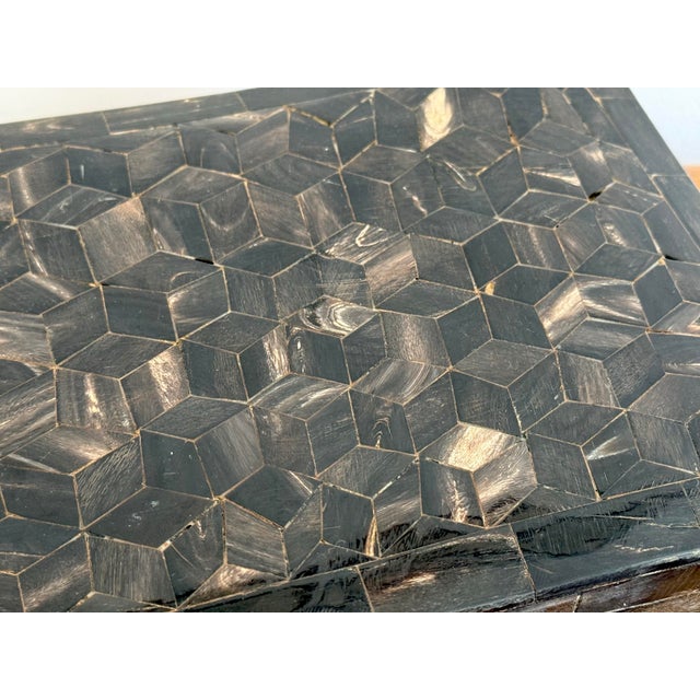 Late 20th Century Maitland-Smith Style Tessellated Bone Box For Sale - Image 11 of 12