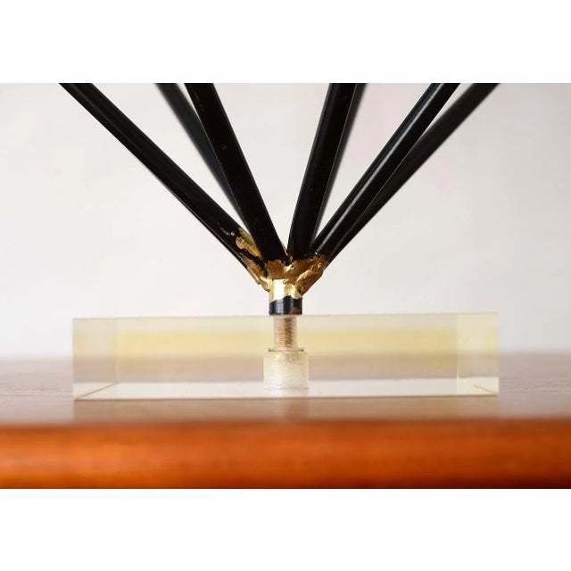 Black Vintage Modernist Abstract Black Metal Art Sculpture For Sale - Image 8 of 11