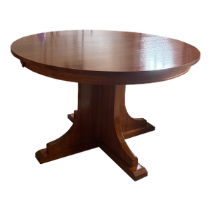 Round Oak Pedestal Dining Table