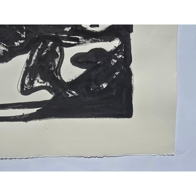 2020s Black and White Abstraction Ink Drawing in the Style of Pablo Picasso, Unframed For Sale - Image 5 of 8