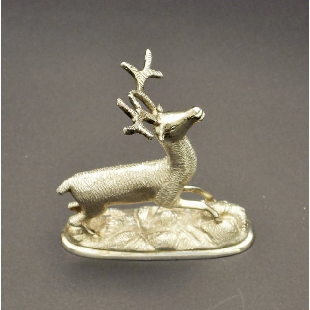 1980s Sterling Silver Peruvian 5 Point Buck Deer Stag Miniature Figurine .900 Silver For Sale In Monterey, CA - Image 6 of 9