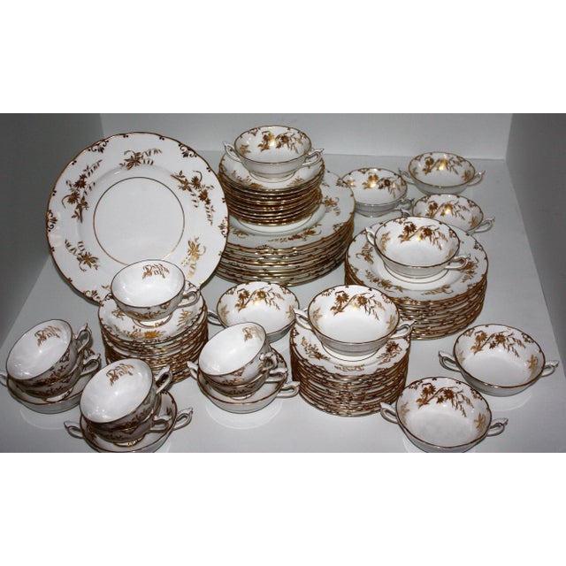 Ceramic Royal Crown Derby "Marquis" Pattern Dinnerware - Set of 76 For Sale - Image 7 of 11