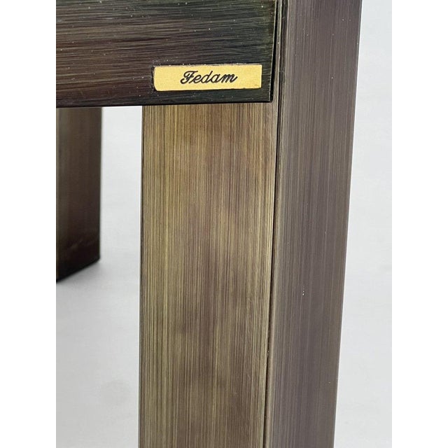 Black Square Travertine and Metal Coffee Table by BC Design For Sale - Image 8 of 9