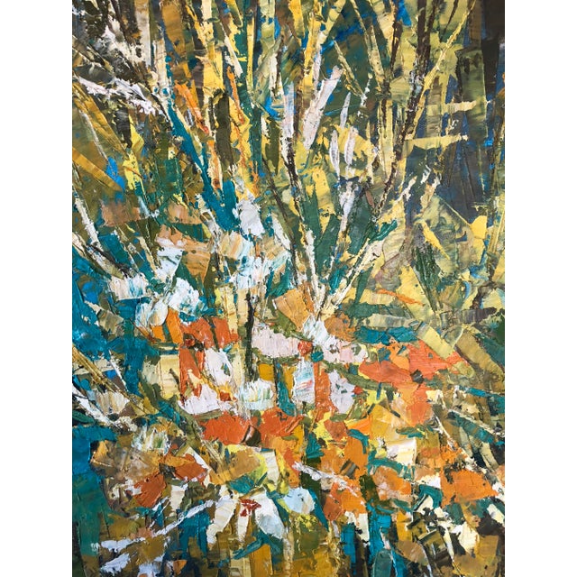 Mid-Century Modern Large Mid Century Floral Oil Painting For Sale - Image 3 of 7