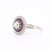 Art Deco Circa 1930 Antique French Art Deco Engagement Ring, Platinum, Diamonds, and Ruby Halo For Sale - Image 3 of 9