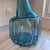 Aqua Vintage Sculptural Aqua Blue Glass Demijohn Bottle Large MCM Style Art Glass Vase For Sale - Image 8 of 16