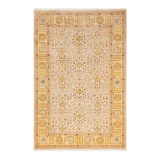 Mogul, One-of-a-Kind Hand-Knotted Area Rug in Ivory, 6' 1" x 9' 1" For Sale