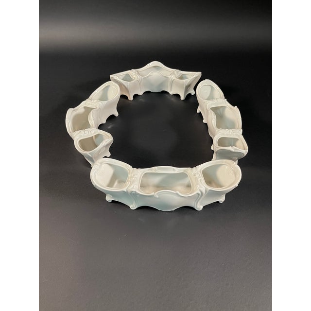 White Italian Porcelain Centerpiece from Capodimonte, 1930s, Set of 4 For Sale - Image 8 of 9