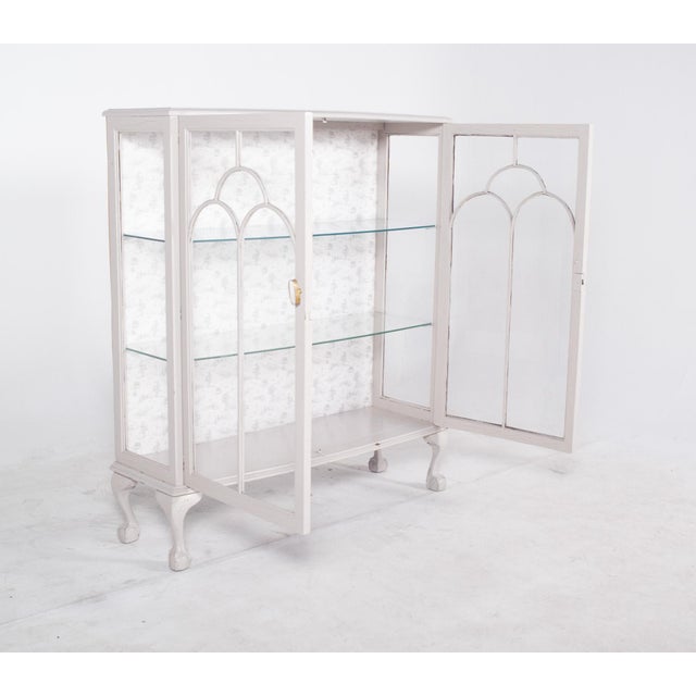 Portuguese White Painted Showcase Cabinet, 1920s For Sale - Image 11 of 14