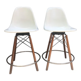 Modernica Case Study Side Shell Dowel Bar Stools - a Pair For Sale