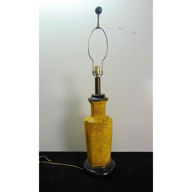 Paul Hanson Asian Design Yellow Vase Form Lamp For Sale In Philadelphia - Image 6 of 6