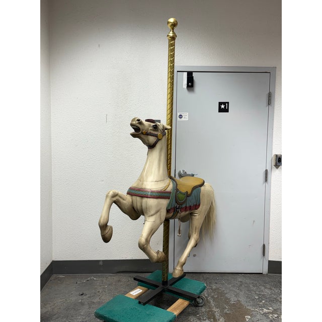 Design Plus Gallery presents a Circa 1905 Herschell-Spillman Inside-Row Jumper Carousel Horse. This solid wood figure...