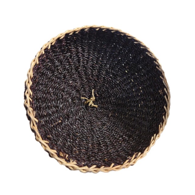 Mid 20th Century Woven Acorn Basket – Rare Decorative Storage Basket | Dark Brown Two-Piece Acorn Design | 11” Tall For Sale In Phoenix - Image 6 of 9