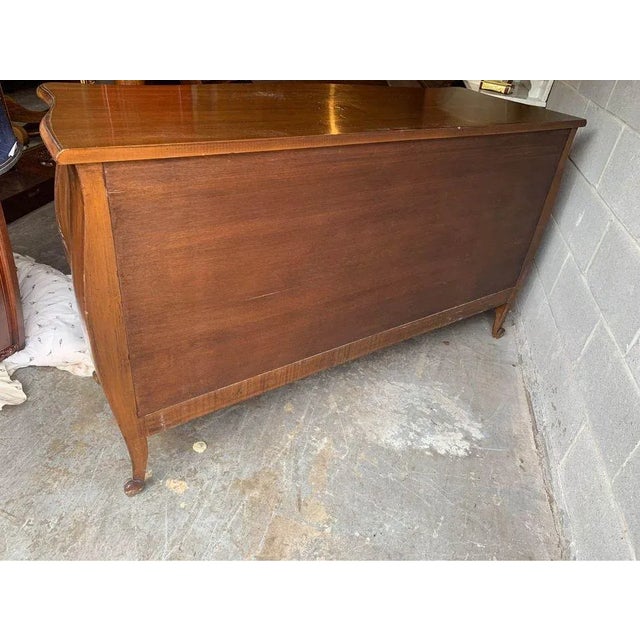 Brown Early 20th Century Vintage French Provincial Louis XV Style Fruitwood Bureau Dresser For Sale - Image 8 of 12