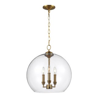 Sean Lavin By Visual Comfort Studio Lawler Orb Pendant in Burnished Brass For Sale