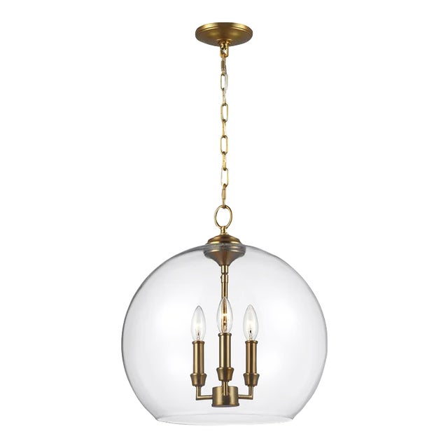 Sean Lavin By Visual Comfort Studio Lawler Orb Pendant in Burnished Brass For Sale