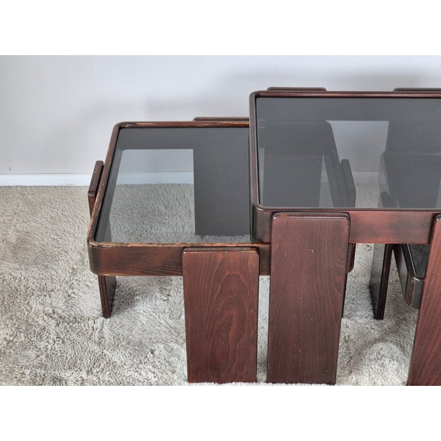 Vintage Italian Nesting Tables by Gianfranco Frattini for Cassina, Set of 3 For Sale - Image 17 of 18