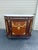 1960s French Louis XVI Marble Top Cabinet Marquetry Inlay, Gilt Bronze Ormolu, Luxury Accent Cabinet For Sale - Image 4 of 8