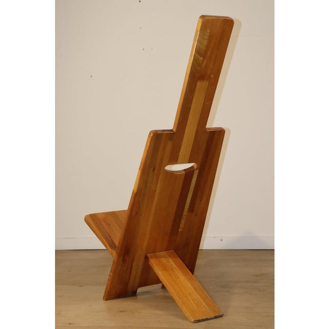 Mid-Century Modern Brutalist Sculptural Lounge Chair in Elm, 1980s For Sale - Image 3 of 18