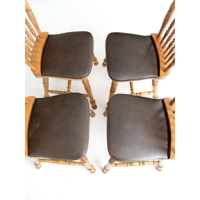 Vintage Spindle Back Dining Chairs Set of 4 For Sale - Image 10 of 18