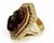 Contemporary Diamond & Carnelian High Relief Carved 14k Gold Julius Caesar Ring, Size 6 For Sale - Image 3 of 6