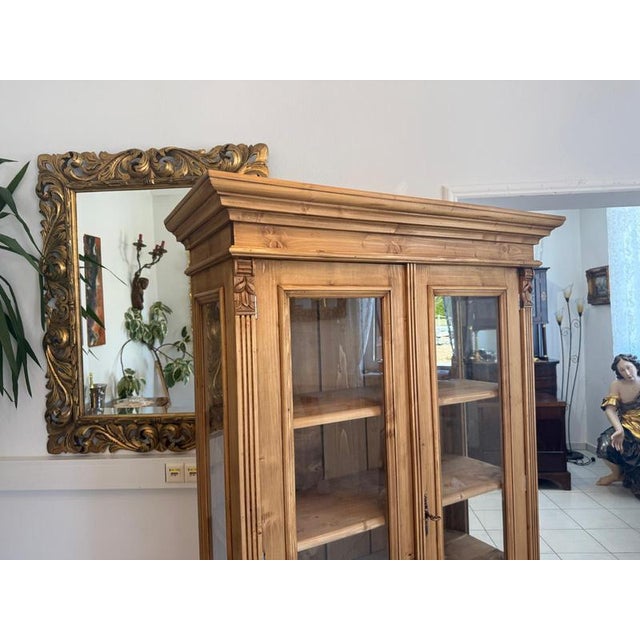 Wood Rustic Farmhouse Display Cabinet For Sale - Image 7 of 12