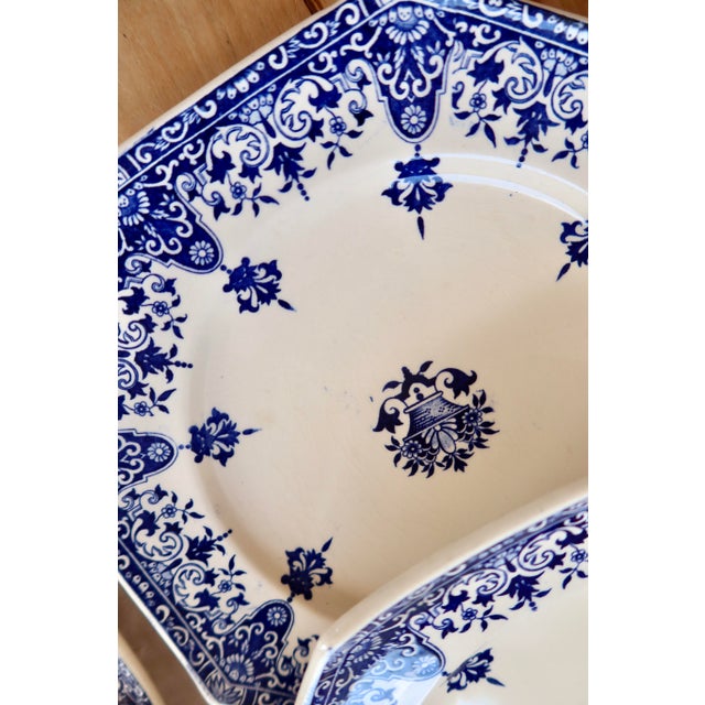 Antique Longchamp Ironstone Dessert Plates by Rouen, 1890s, Set of 6 For Sale - Image 5 of 10