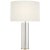 AERIN by Visual Comfort Signature Lineham 29.5" Cordless Table Lamp in Crystal and Polished Nickel with Linen Shade For Sale