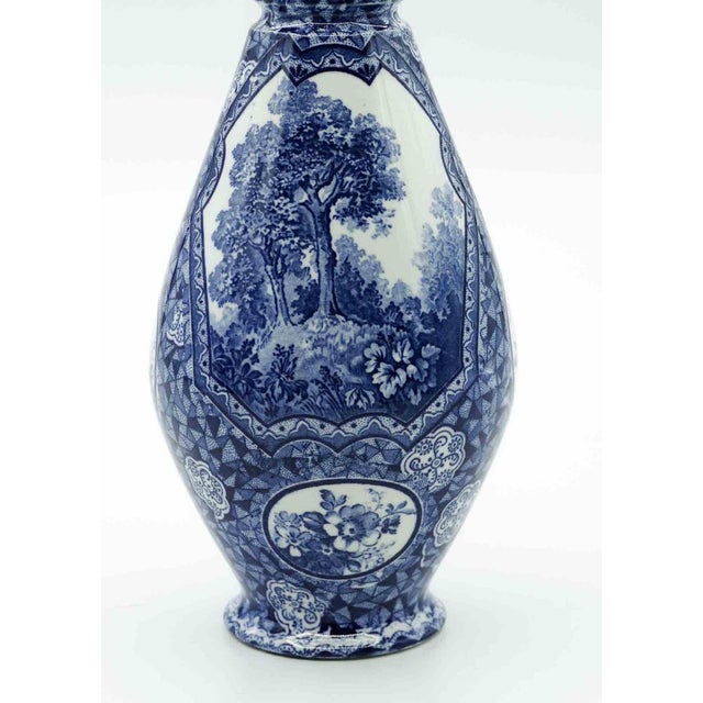 Ceramic Blue Vase by Franz Anton Mehlem, 19th Century For Sale - Image 4 of 7