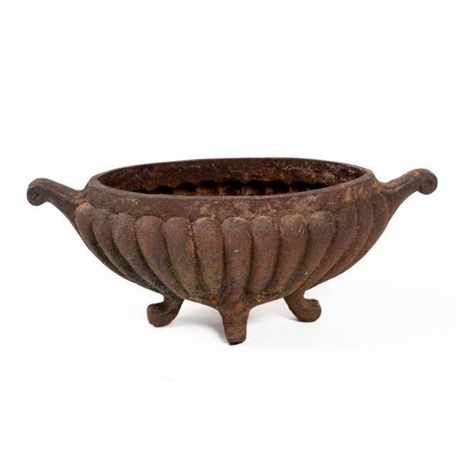 Pair Cast Iron Footed Oval Planters, France, Circa 1920. For Sale In New York - Image 6 of 8