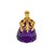 This striking Art Nouveau fob charm showcases a vibrant faceted amethyst held within a flowing open‑work 14K gold mount....