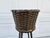 Wood 40s Round Rattan Wicker Basket Planter Spindle Legs For Sale - Image 7 of 12