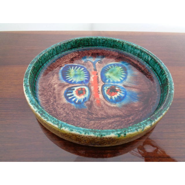 Majolica Butterfly Ceramic Bowl, 1960s For Sale - Image 12 of 12